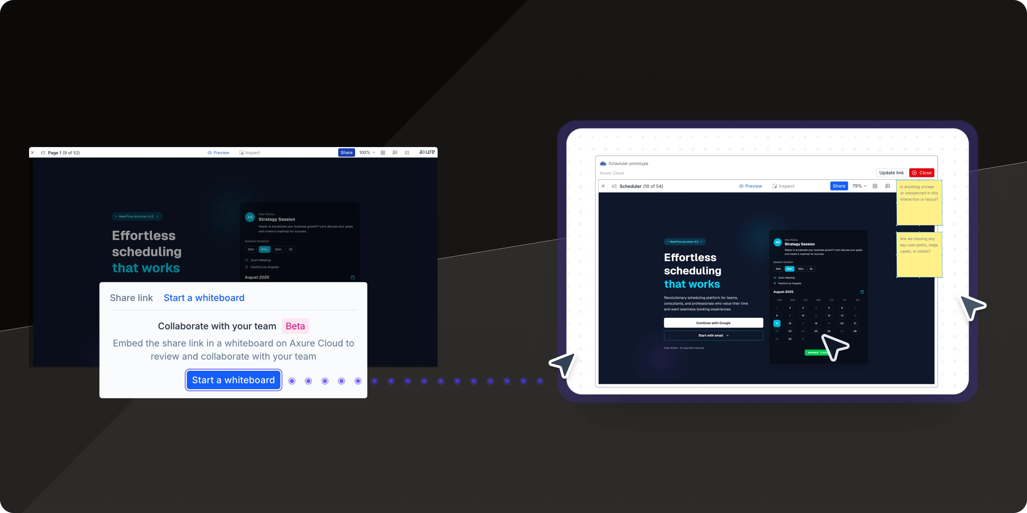 Start whiteboard from Axure RP